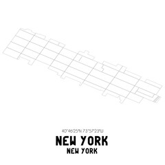 New York New York. US street map with black and white lines.