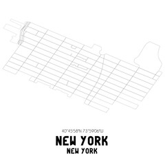 New York New York. US street map with black and white lines.