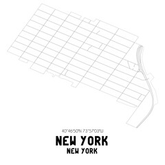 New York New York. US street map with black and white lines.