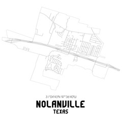 Nolanville Texas. US street map with black and white lines.