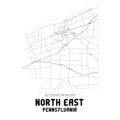 North East Pennsylvania. US street map with black and white lines. - obrazy, fototapety, plakaty