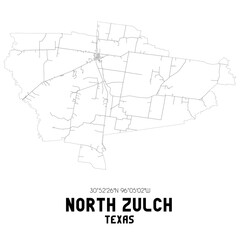 North Zulch Texas. US street map with black and white lines.