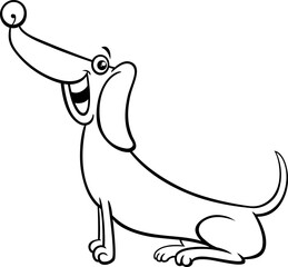 cartoon purebred dachshund dog character coloring page