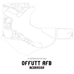 Offutt Afb Nebraska. US street map with black and white lines.