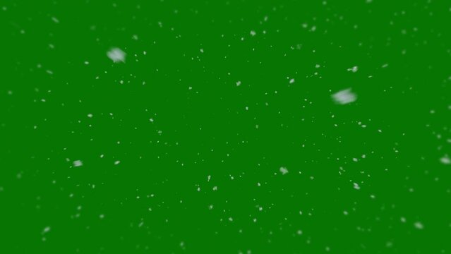 Snowfall concept.bottom-up perspective.Falling snow animation isolated by the alpha channel(transparent background).snow that falls slowly and then increases in intensity.winter and christmas concept
