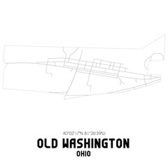 Old Washington Ohio. US street map with black and white lines.