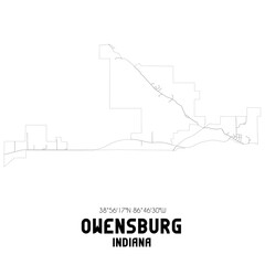 Owensburg Indiana. US street map with black and white lines.