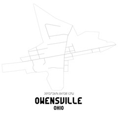 Owensville Ohio. US street map with black and white lines.