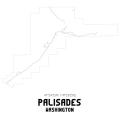 Fototapeta na wymiar Palisades Washington. US street map with black and white lines.