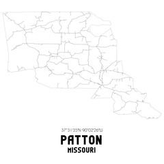 Patton Missouri. US street map with black and white lines.