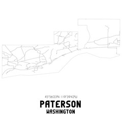 Paterson Washington. US street map with black and white lines.