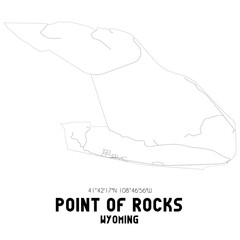 Point Of Rocks Wyoming. US street map with black and white lines.