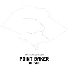 Point Baker Alaska. US street map with black and white lines.