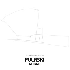 Pulaski Georgia. US street map with black and white lines.