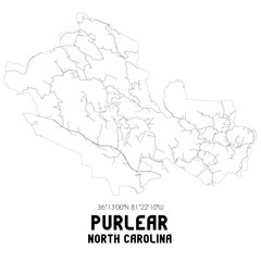 Purlear North Carolina. US street map with black and white lines. © Rezona