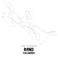 Rand Colorado. US street map with black and white lines.