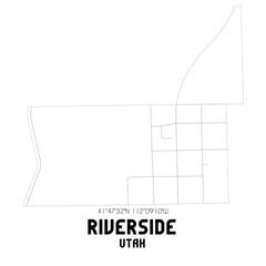 Riverside Utah. US street map with black and white lines.