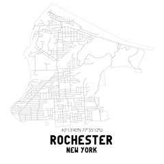 Fototapeta na wymiar Rochester New York. US street map with black and white lines.