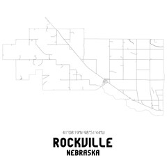 Rockville Nebraska. US street map with black and white lines.