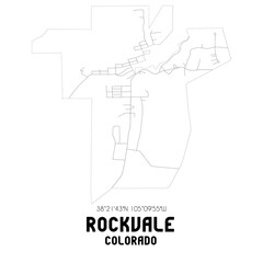 Rockvale Colorado. US street map with black and white lines.