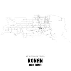 Ronan Montana. US street map with black and white lines.