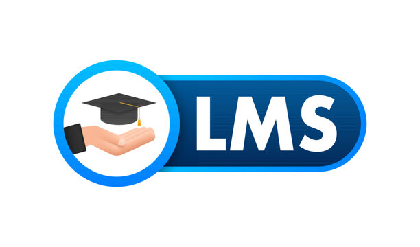 Flat web template with lms for concept design. Concept of learning management system