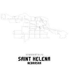 Saint Helena Nebraska. US street map with black and white lines.