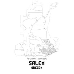 Obraz premium Salem Oregon. US street map with black and white lines.