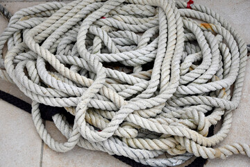 Fototapeta na wymiar Nautical rope. Close up view of the rope background