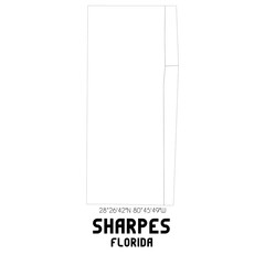 Sharpes Florida. US street map with black and white lines.