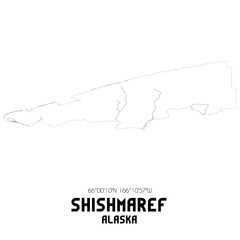 Shishmaref Alaska. US street map with black and white lines.