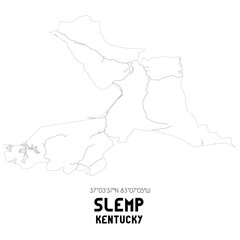 Slemp Kentucky. US street map with black and white lines.