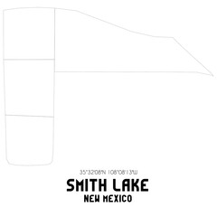 Smith Lake New Mexico. US street map with black and white lines.