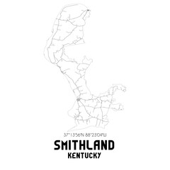 Smithland Kentucky. US street map with black and white lines.