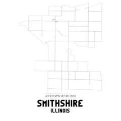 Smithshire Illinois. US street map with black and white lines.