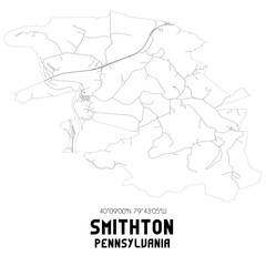 Smithton Pennsylvania. US street map with black and white lines.