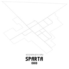 Sparta Ohio. US street map with black and white lines.