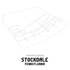 Stockdale Pennsylvania. US street map with black and white lines.