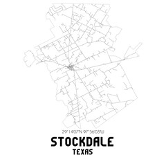 Stockdale Texas. US street map with black and white lines.