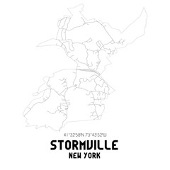 Fototapeta na wymiar Stormville New York. US street map with black and white lines.