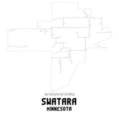 Swatara Minnesota. US street map with black and white lines.