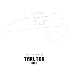 Tarlton Ohio. US street map with black and white lines.