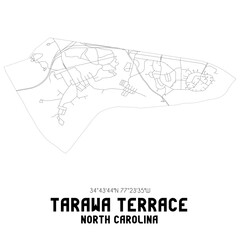 Tarawa Terrace North Carolina. US street map with black and white lines.