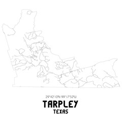 Tarpley Texas. US street map with black and white lines.
