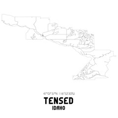 Tensed Idaho. US street map with black and white lines.