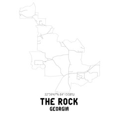 The Rock Georgia. US street map with black and white lines.