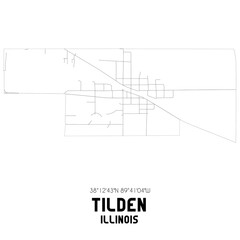 Tilden Illinois. US street map with black and white lines.