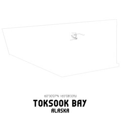 Toksook Bay Alaska. US street map with black and white lines.