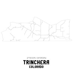 Trinchera Colorado. US street map with black and white lines.