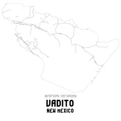 Vadito New Mexico. US street map with black and white lines.